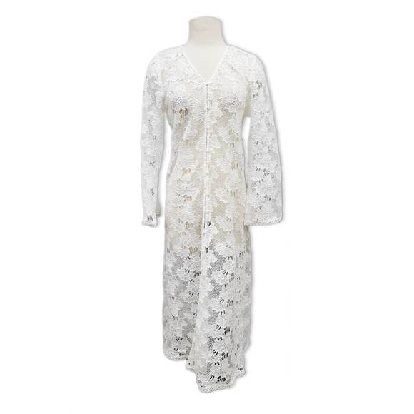 PAPARAZZI Sweaters - NEW PAPARAZZI women's lace maxi duster in white